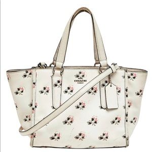 Coach Crosby Leather Mini Carryall in limited edition Silver/Bramble Rose print